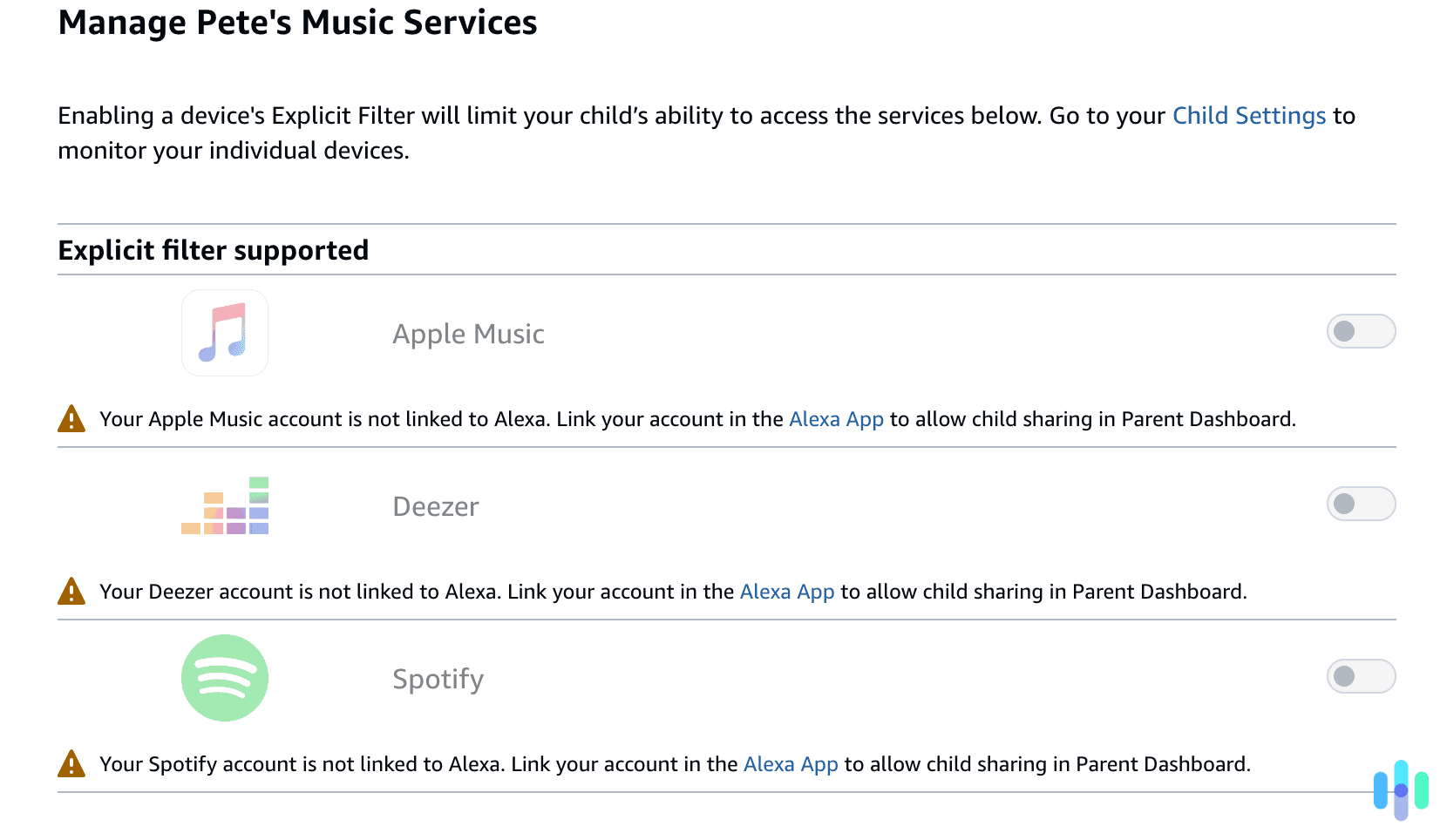 We could put restrictions on accounts linked to our Amazon Alexa devices. We could put restrictions on accounts linked to our Amazon Alexa devices.